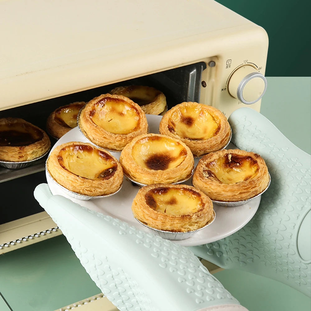 Heat Resistant Silicone Gloves Microwave Oven Baking Gloves Kitchen Anti-scald Anti-slip Silicone BBQ Heat Insulation Mitts