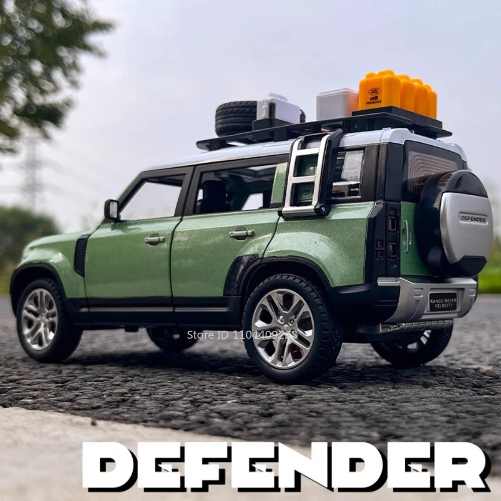 1:24 Land Rover Defender Range Rover Car Model Toy Alloy Diecast Sound Light SUV Off-road Vehicle Ornaments  Gifts