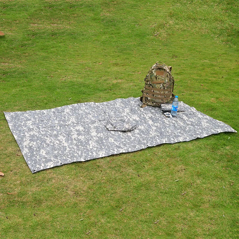 Camouflage Waterproof Folding Rain Poncho for Hiking and Camping