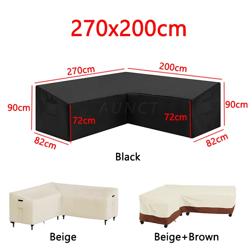 L Shape Corner Outdoor Sofa Cover Waterproof Rattan Corner Furniture Cover V Shape Sofa Table Chair Protective Dust Covers
