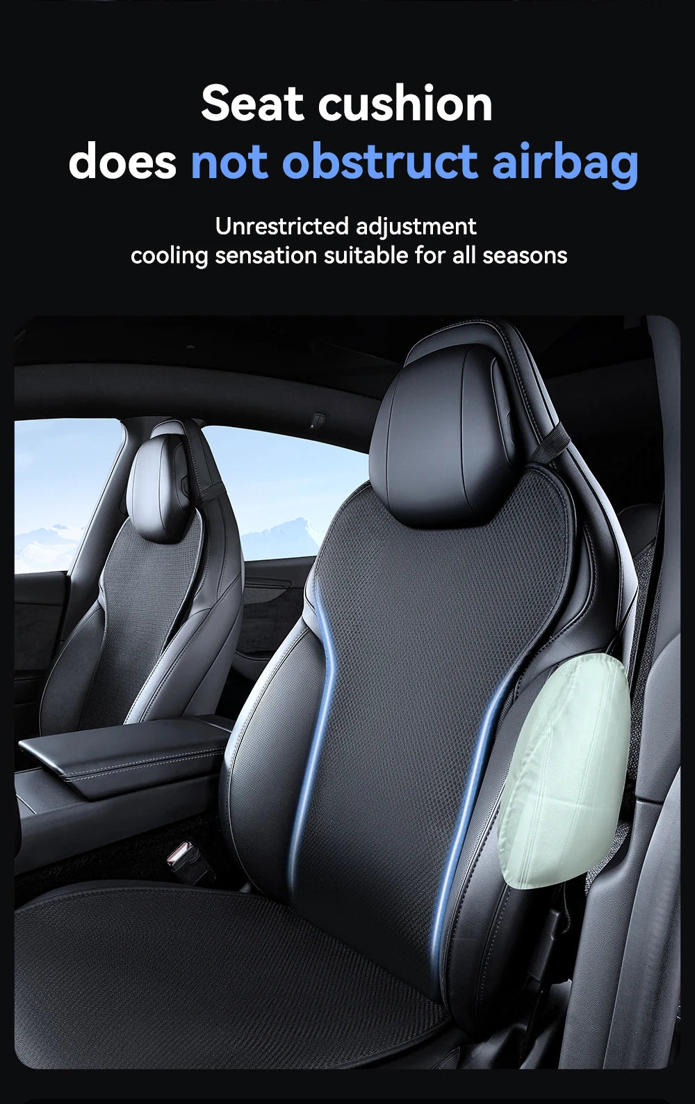 Tesla Model YL Juniper Ice Silk Seat Covers 11 Piece Set Breathable Four Season Seat Cushion Protector 6 Seat
