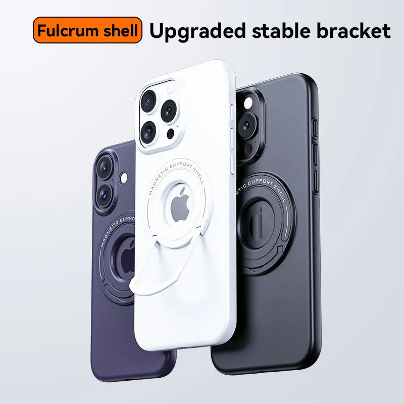 For Magsafe  Solid Color Matte Car Holder Shockproof Phone Case for iPhone 15 Pro Max 14 Pro Max Plus Back Cover