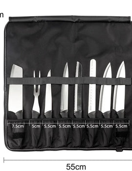 Chef Knife Roll Bag Nylon Cook Kitchen Slicing Santoku Japanese Knife Storage Pocket Portable Picnic Carry Case
