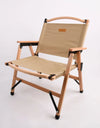 Outdoor Chair Camping Folding Portable Backrest Chair Camping Leisure Faux Wood Armrest Fishing Garden Chair
