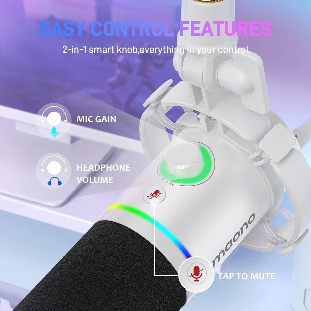 PD200X RGB Gaming Microphone Dynamic Microphone USB/XLR Dual Mode Microphone Podcast Mic RGB USB Gaming Mic XLR Mic