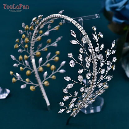 Crystal Headdress for Women Bridal Headband Wedding Tiara Bride Hair Accessories