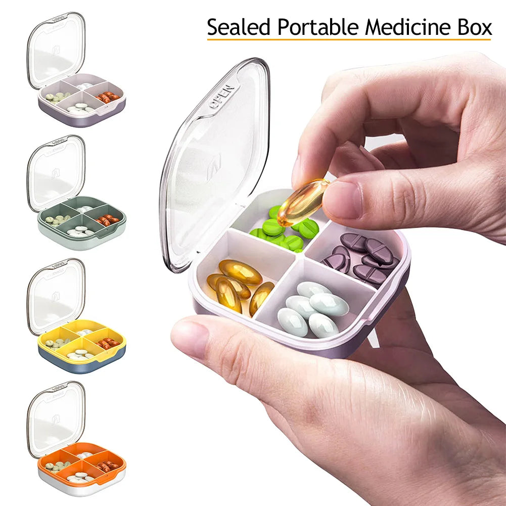 7 Days Portable Pill Cases Travel Vitamin Capsule Medicine 4/6 Grids Week Pill Storage Box Pill Tablet Grinding Splitters Case