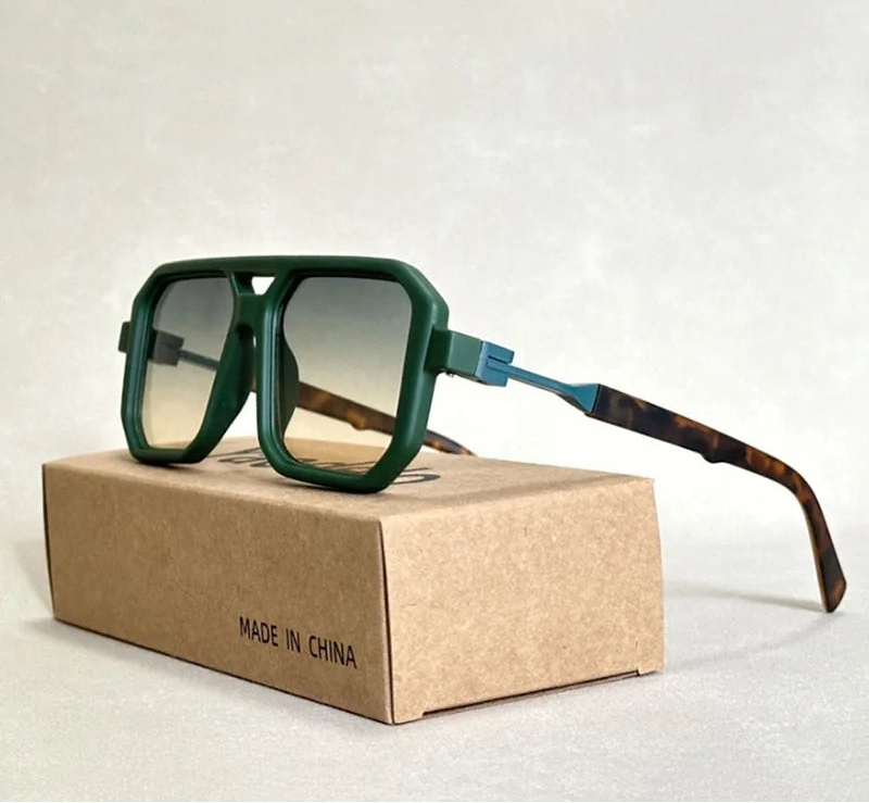 Vintage Square Sunglasses With UV400 Protection