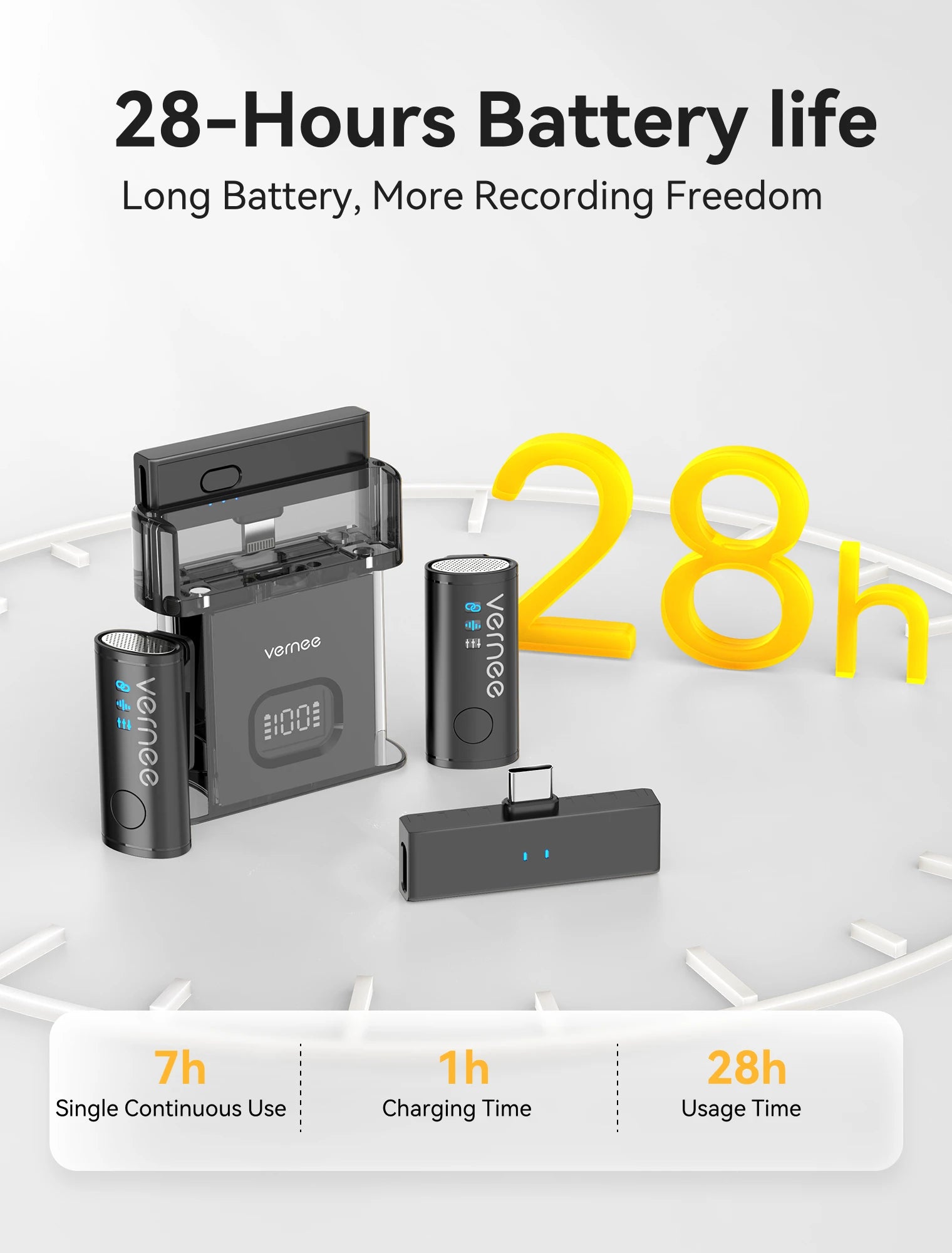 V10 Wireless Lavalier Microphone 60M Noise Cancellation Vlog Short Video Recording Mini Mic for iPhone/Android