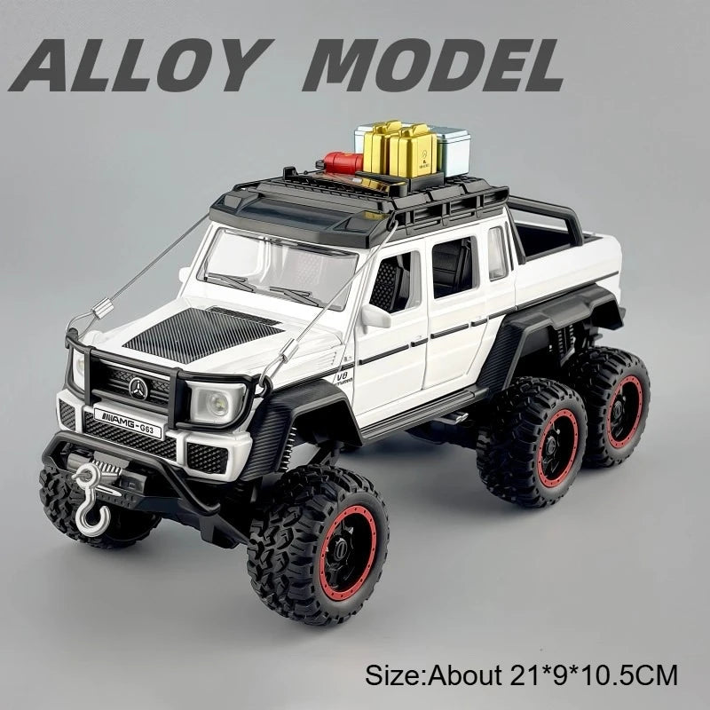 1:24 G63 G550 Diecast Alloy Miniature Model Toys Cars Sound Light Pull Back Doors Opened Off-road Vehicles Boys Birthday Present