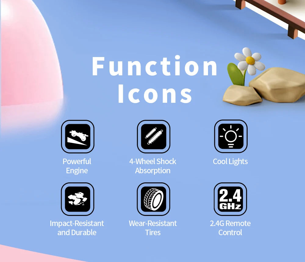 High Speed RC Car With LED Lights Sports Off-road 2.4GHz Remote Control Climbing Vehicles Cars Toys for 's Toy