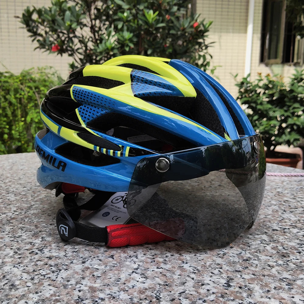 Cycling Helmet With Protective Goggles For Road And Mountain Bike