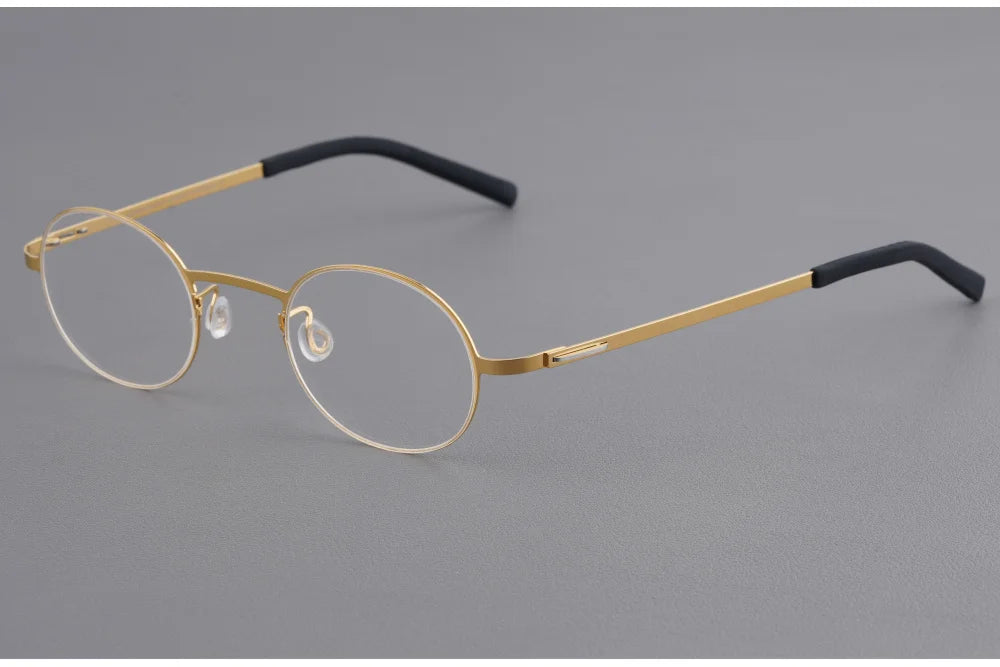 Small Face Round Titanium Screwless Eyeglasses Frame