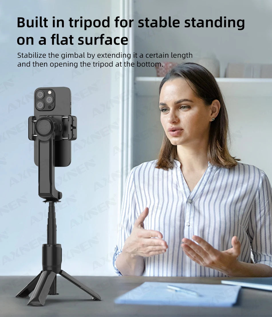 HQ2 SERIES Mobile Phone Stabilizer Handheld Gimbal for Smartphone Gopro Action Camera Extension Rod Selfie Stick Tripod