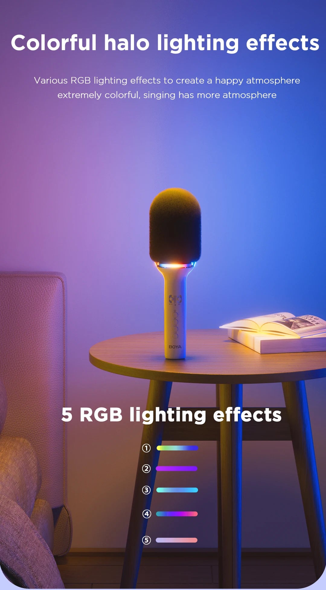 K11 Wireless Bluetooth Karaoke Microphone Portable Handheld Mic Speaker Machine Home Party Birthday Home KTV for Smartphone