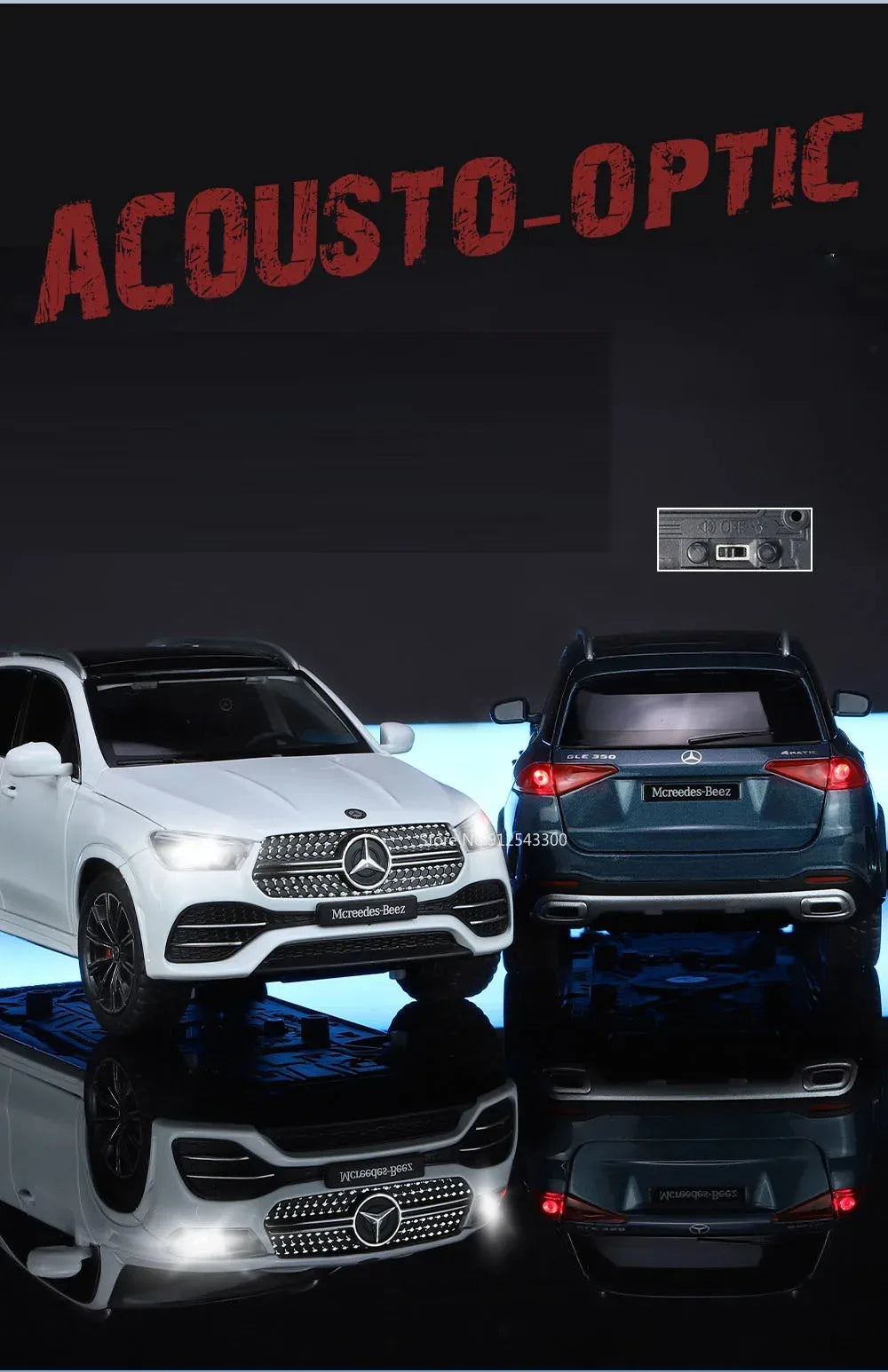 1:24 Scale 300SL GLE350 Toy Sports Car Model Music Light Pull Back Doors Opened Off-road Vehicle Models Ornament Gifts