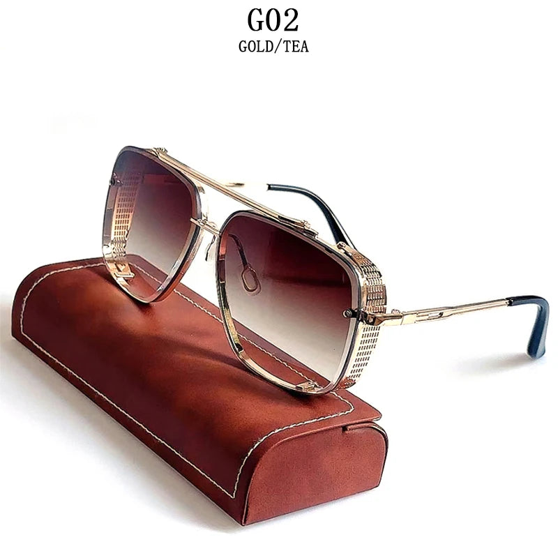 Vintage Steampunk Square Sunglasses With UV400 Protection
