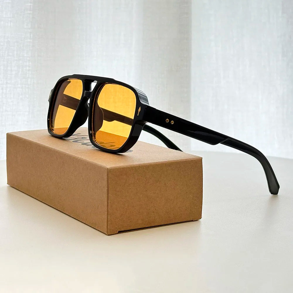Vintage Square Sunglasses With UV400 Protection