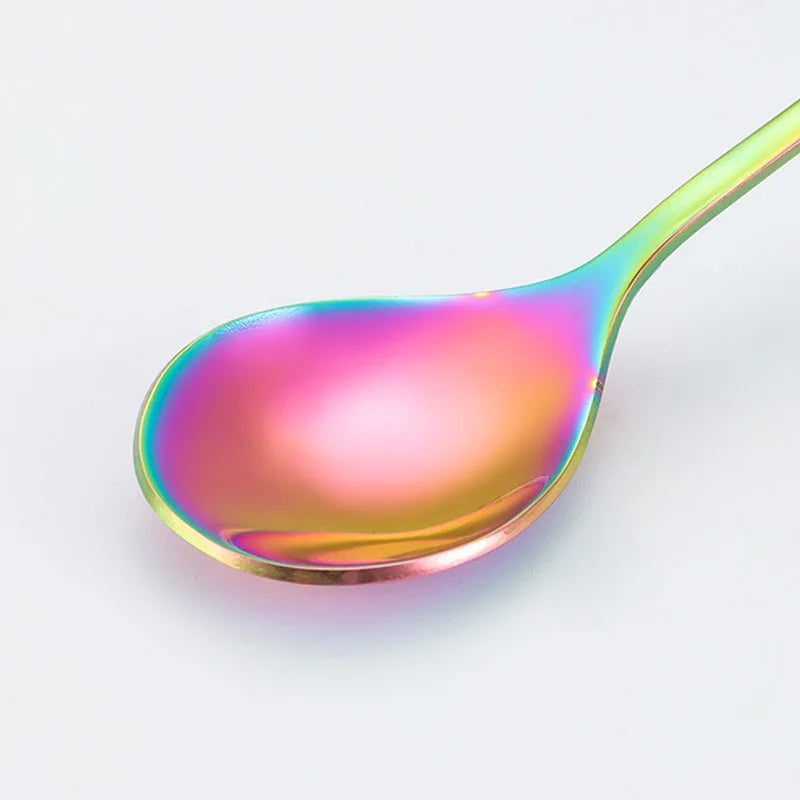 Stainless Steel Feather Spoon, Creative Coffee and Dessert Spoon, Elegant Design for Tea, Ice Cream, Decorative Kitchen Utensils