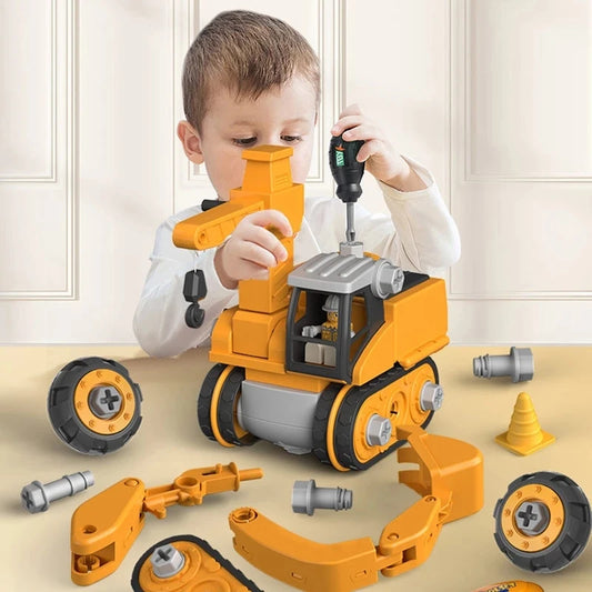 Screw Toy Nut Disassembly Deformed Blocks Engineer Truck Excavator Building Education Construction Set Kids Plastic Boy Toy Gift