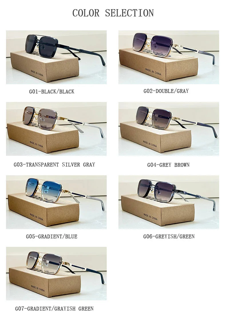 Square Frame Sunglasses With UV400 Protection