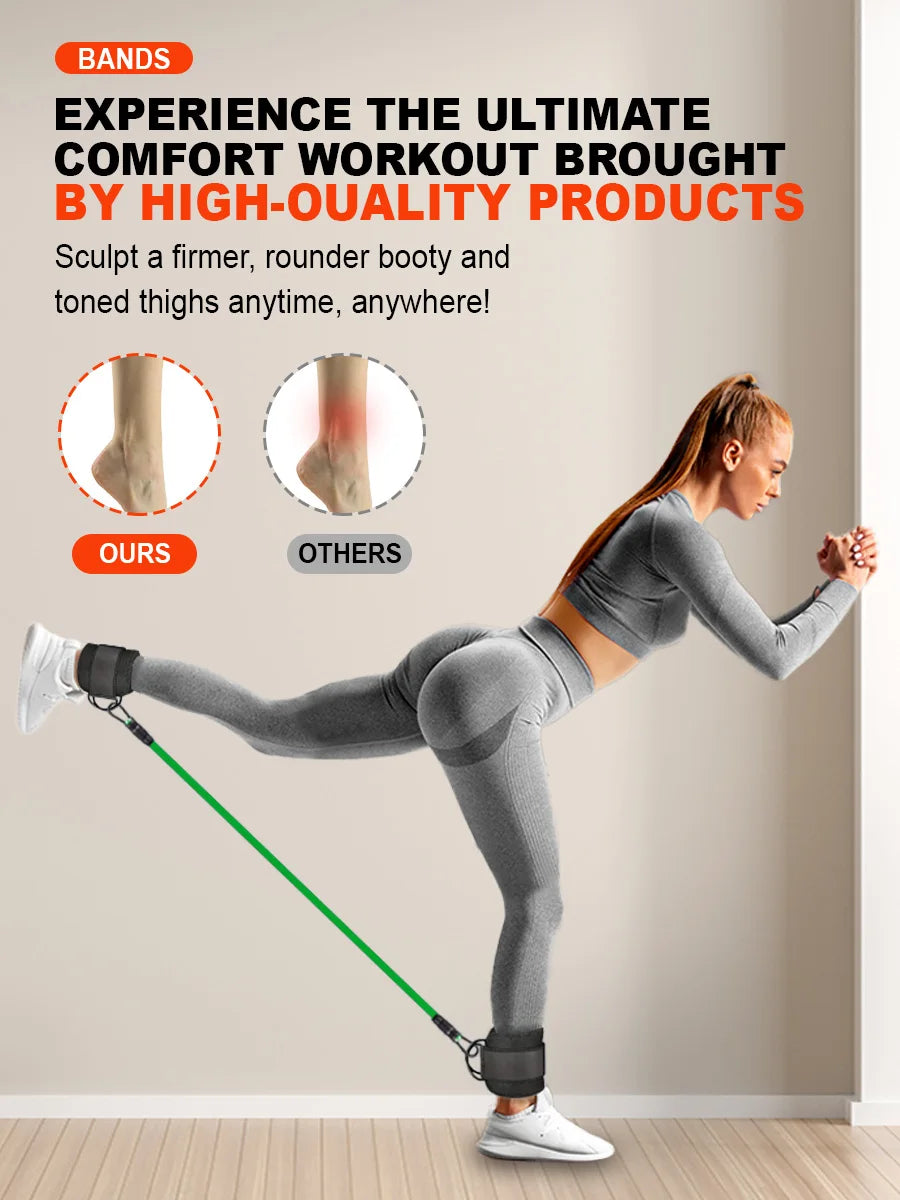 Resistance Bands, Bands for Working Out with Cuffs,Glutes Workout Equipment, Butt Exercise Equipment for Women Legs and Glutes