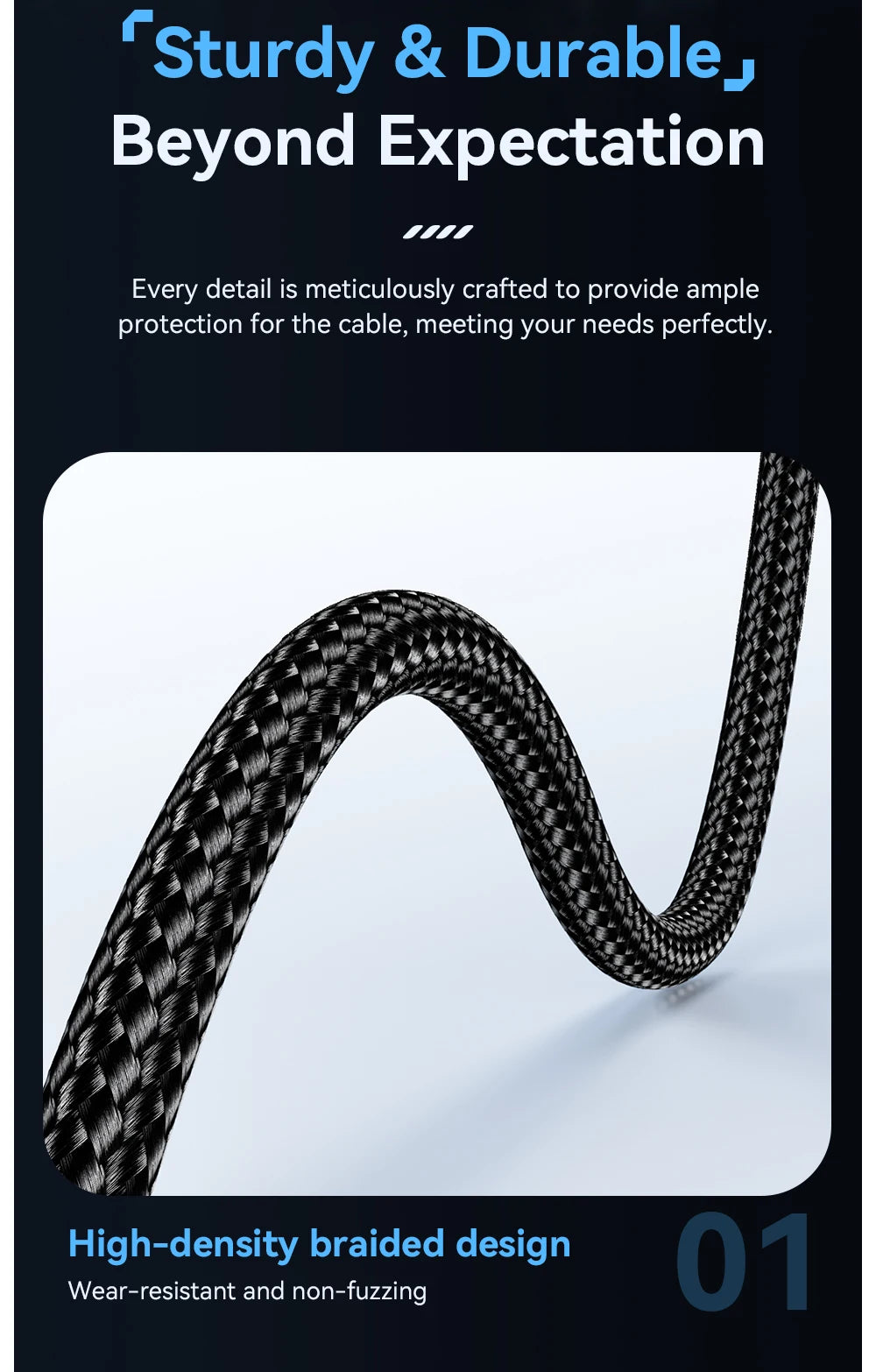 2-in-1 100W Fast Charging Multi Cable (Type-C / Micro / Lightning)