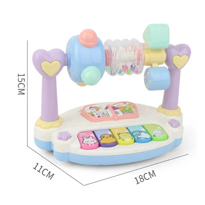 Montessori Baby Musical Piano Toys Rotating Piano with Light Sound Keyboard  Musical  Educational Toys for Boys Girls Gift