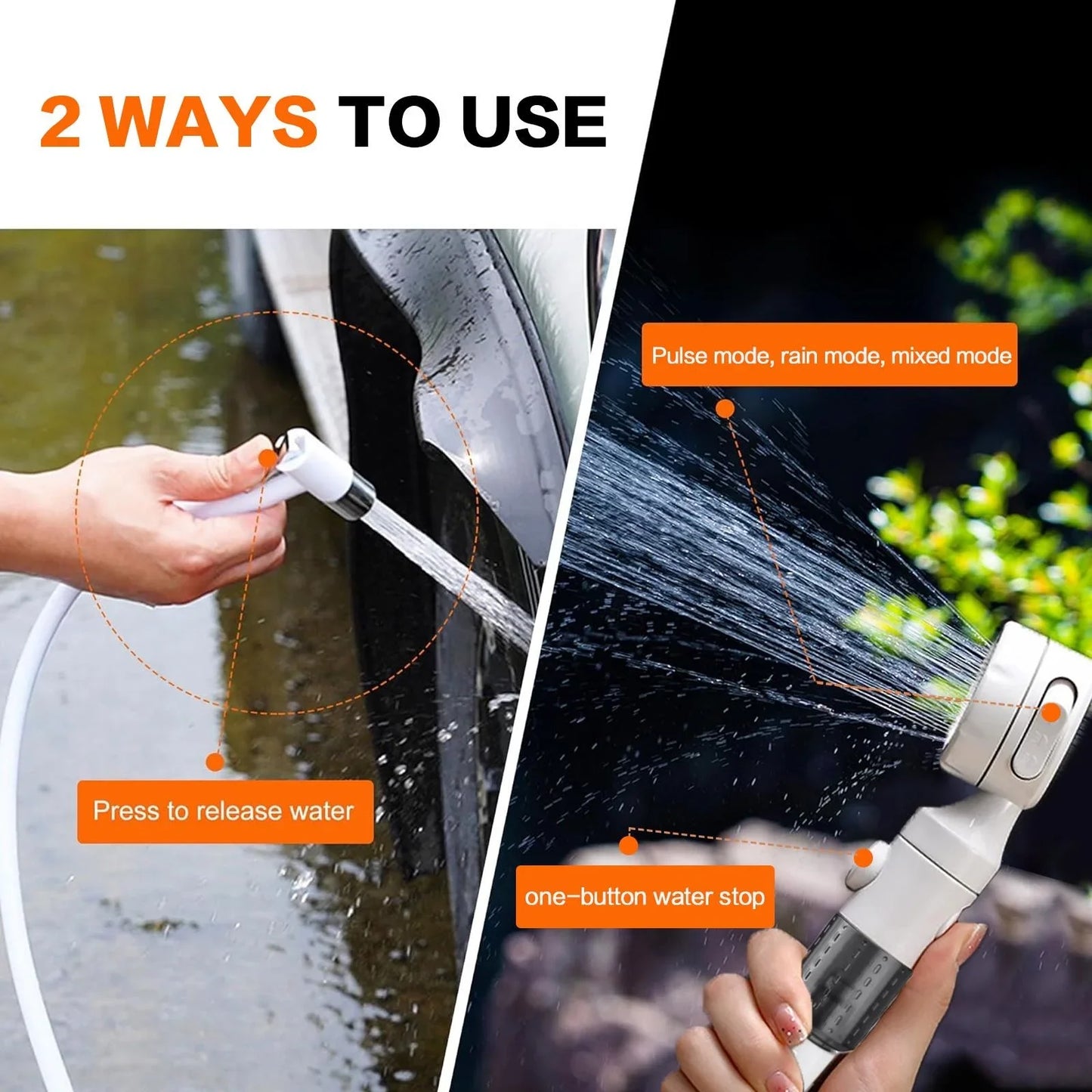 Portable Rechargeable Handheld Outdoor Camping Shower Kit