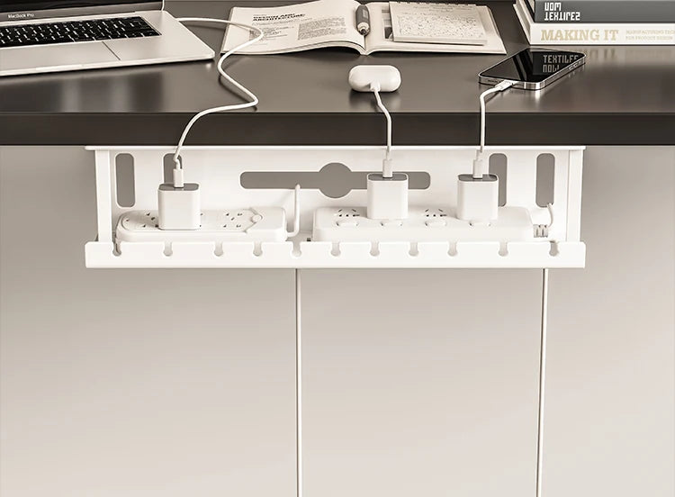 Under Desk Cable Management Tray, Metal Raceway Wires Cable Tidy Organizer Office and Home Cable Tray Use for Standing Desk