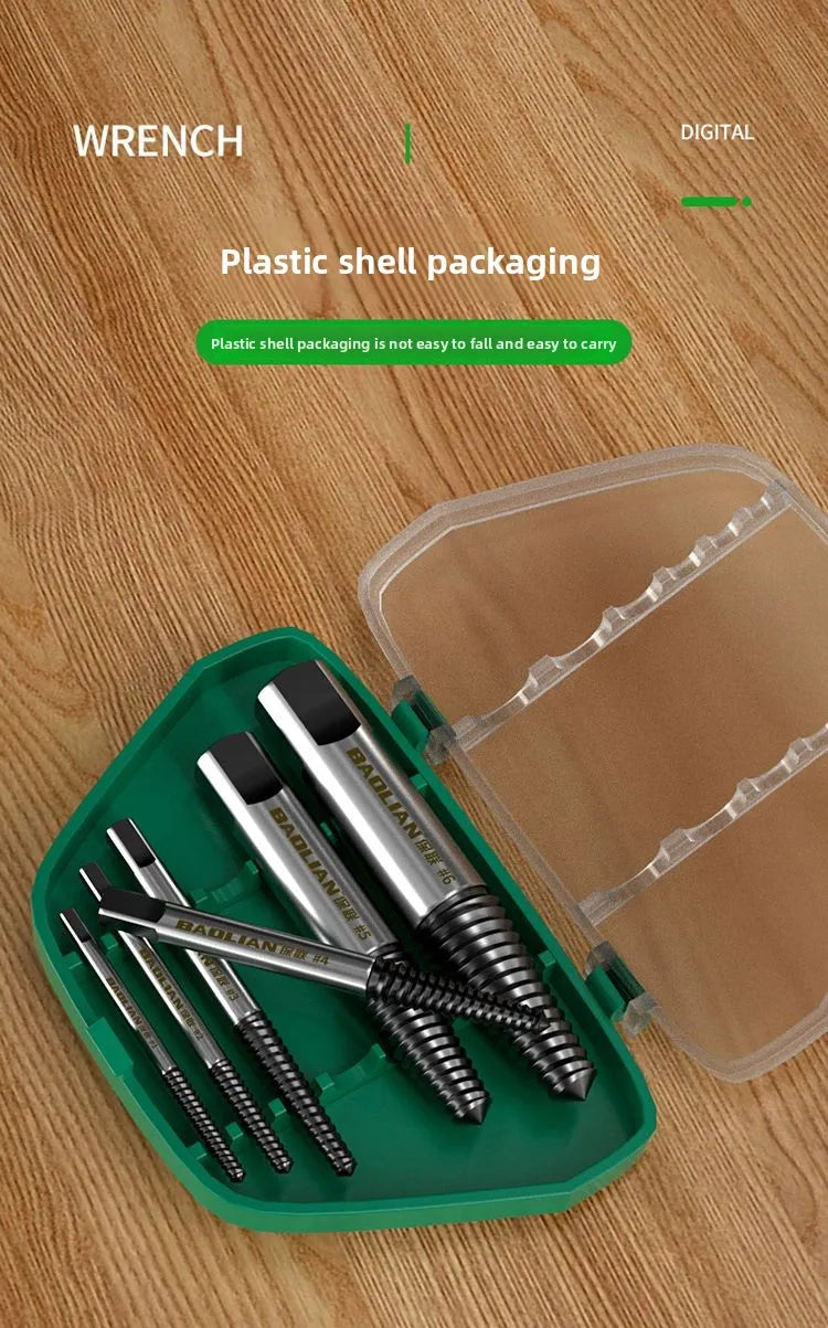 5PCS/6PCS Broken Damaged Screwdriver Extractor Drill Bit Set Carbon Steel Double Side Screw Pull Center Drill Bits