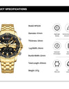Men's Watch Luxury Waterproof Sport Chronograph Quartz Wristwatches Digital Date and Week Clock