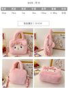 Sanrio Cartoon Plush Shoulder Bags Hello Kitty Kuromi Melody Cute Crossbody Bag Anime Children Handbag