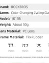 Photochromic Bicycle Glasses UV400 Goggle Large Frame Men Women Sports Bike Eyewear Sungless Adjustable Cycling Glasses