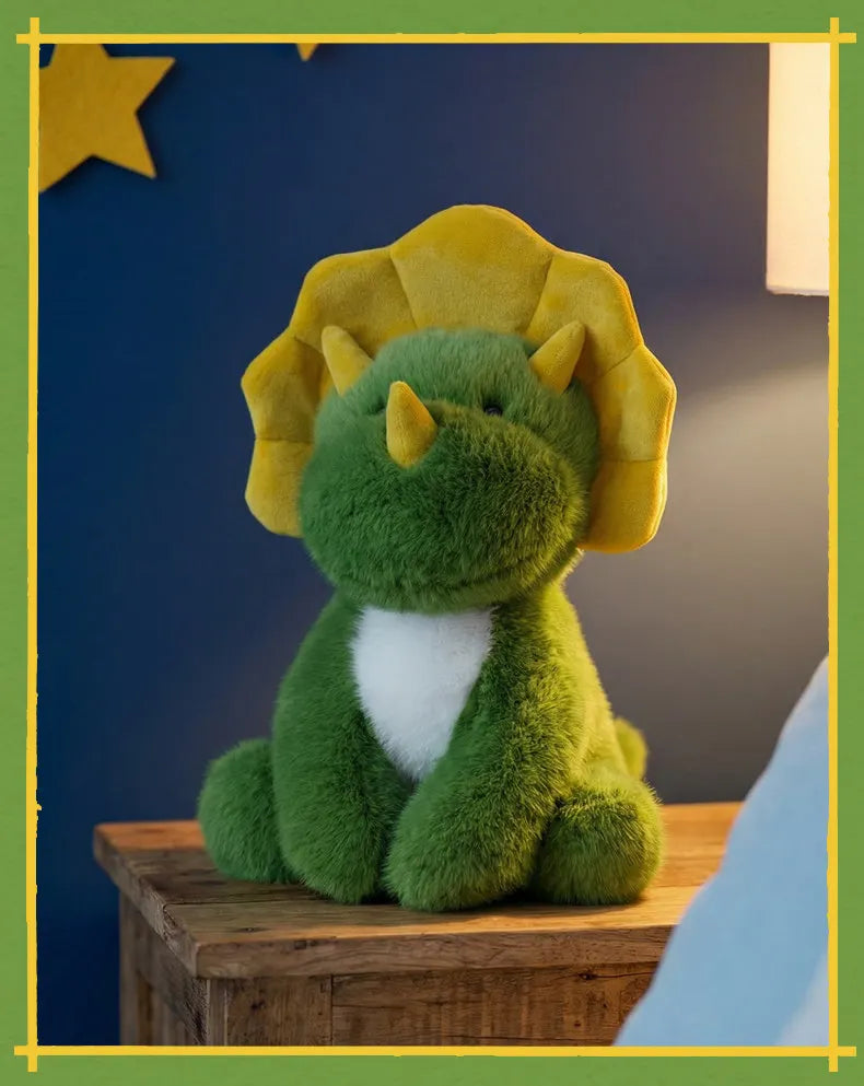 Green Triceratops Dinosaur Plush Stuffed Animal Pillow