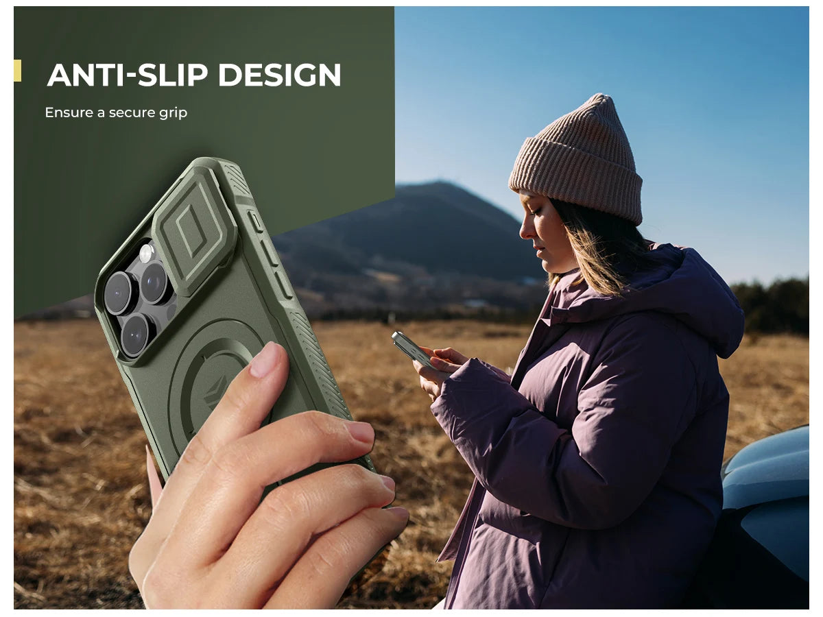 For iPhone 16 Pro Max  Case with Slide Camera Cover & Adjustable Kickstand Rugged Shockproof Protective Heavy-Duty Bumper Cases