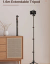 1.6m Extendable Tripod Selfstick Light Stand for Camera Smartphone Fill Light for Video Live-streaming