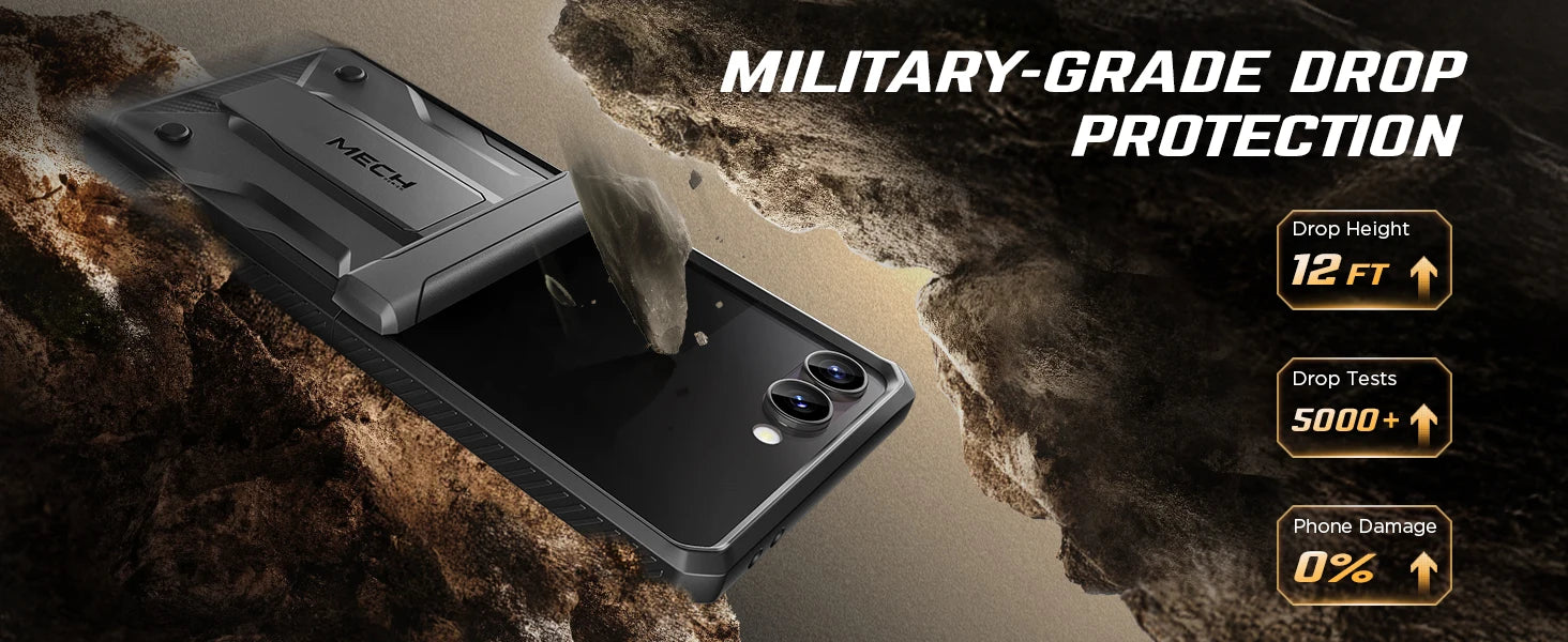 For Galaxy Z Flip 7 Case with Kickstand & 360° Rotatable Belt-Clip Built-in Privacy Screen Protector Hinge Protection Phone Case