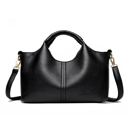 Leather Shoulder Bags For Women Ladies Luxury Handbag Crossbody Bag Zipper Messenger Solid Color Saddle Bag