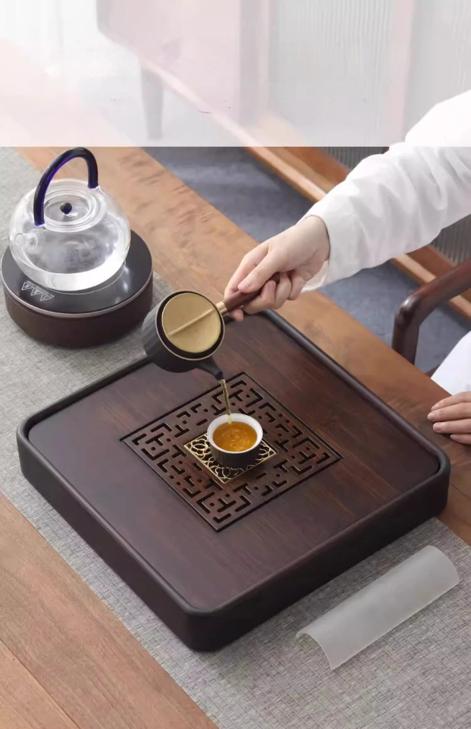 Home And Kitchen Tea Tray Portable Dishes For Tea Ta Kawi Bamboo Rectangle Wooden Tray For Chaban Tea Table Serving Trays