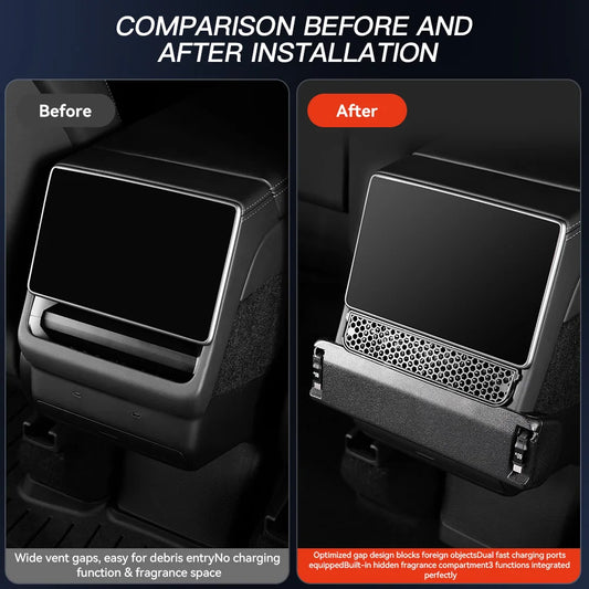 3 in 1 Rear Air Vent Docking Station with 120W Fast Charging for Tesla Model YL 2026
