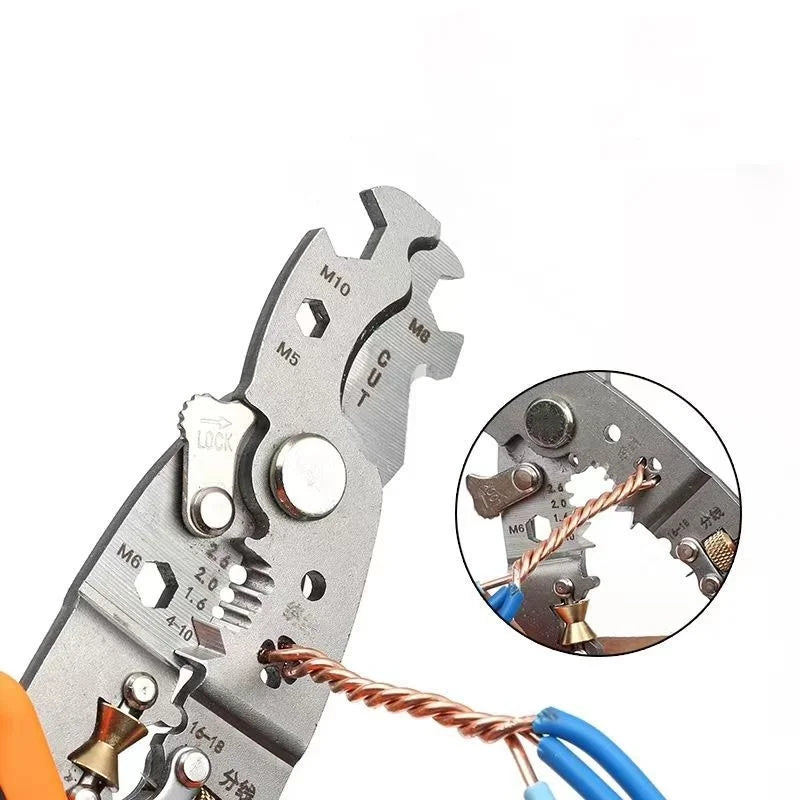 28 in 1 Multifunctional Wire Stripper Crimping Pliers Heavy Duty Stripping Pliers Cable Splitting Pulling Winding Cutting Peeler