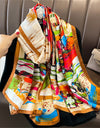 Silk Soft Scarf Women Stylish Print Long Shawl Handkerchief Summer Elegant Travel Wrap Hot