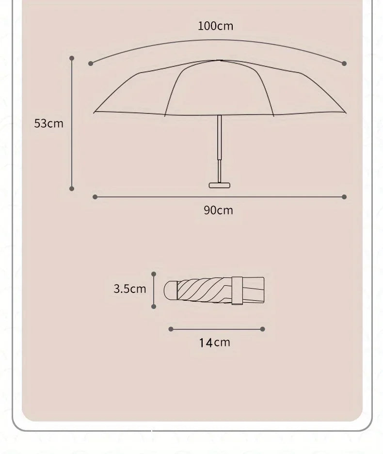 Mini Folding Umbrella Lightweight Portable Travel Sun Rain Protection Compact Umbrella