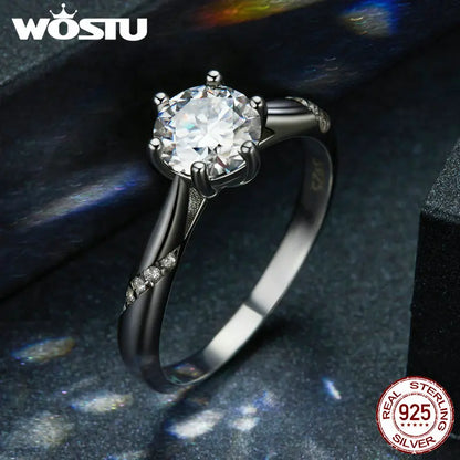 D Color VVS1 EX Moissanite Wedding Ring 1ct Round Diamond Cut Solitaire 925 Sterling Silver Promise Rings