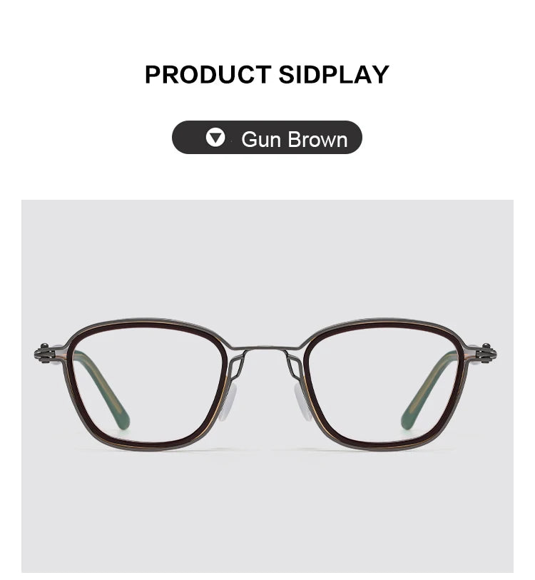 Vintage Square Titanium Acetate Eyeglasses Frame