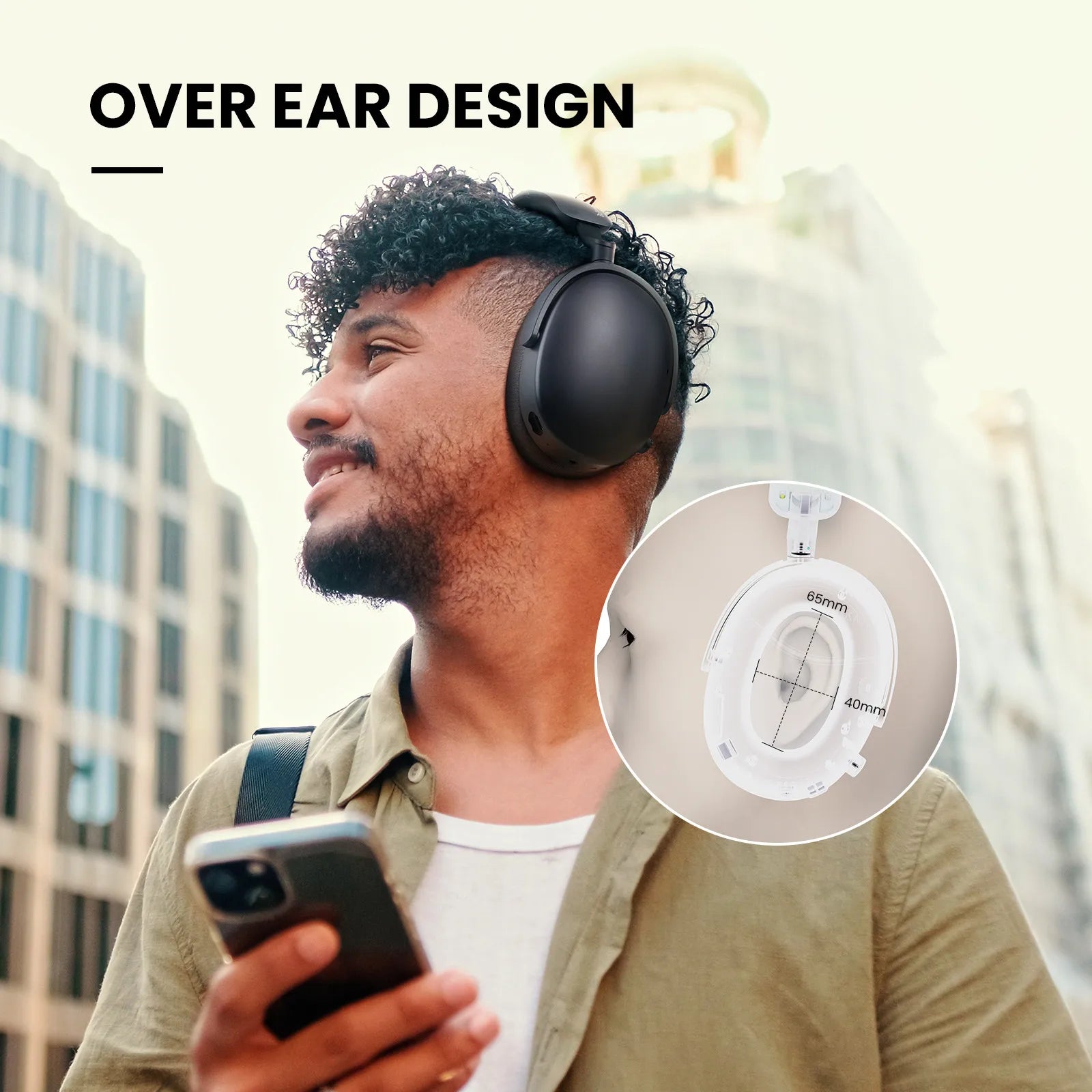 SuperEQ A200 ANC Wireless Bluetooth 5.4 Headphones Active Noise Canceling Over Ear Headset With ENC Mic Hi-Res Audio APP