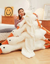 50-160cm Goose Stuffed Plush Cute Fluffy White Goose Plush Toy Kawaii Duck Sleep Pillow Cushion Soft Stuffed Animal Doll Gift