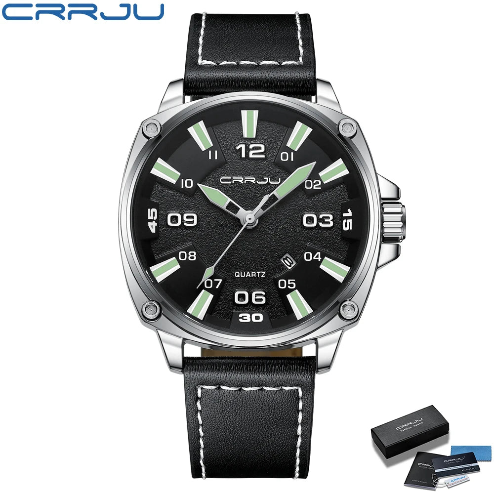 Simple Fashion Thin Date Wristwatches Male Luxury Design Breathable Leather Watches Men's Quartz Clock