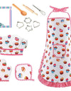 Apron for Little Girls 4/11Pcs Kids Kitchen Cooking Baking Pretend Play Set Simulation Pink Chef Baking Tool Play House Toys
